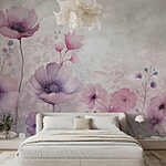 Fotomurales Pintura de flores sobre fondo blanco