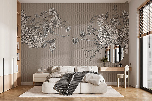 Elegancia floral en un diseño armonioso Fotomurales Elegancia floral en un diseño armonioso