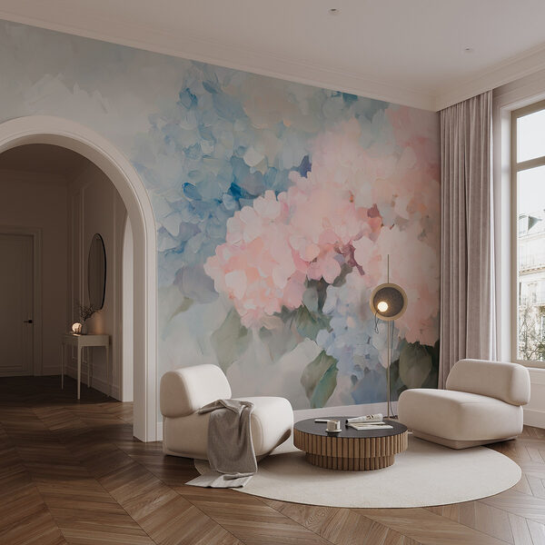 Pintura de flores sobre fondo blanco Fotomurales Pintura de flores sobre fondo blanco