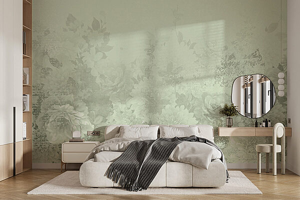 Fotomurales Suaves motivos florales en tonos pastel