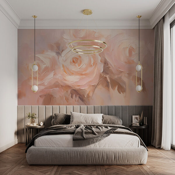 Pintura de flores sobre una superficie blanca Fotomurales Pintura de flores sobre una superficie blanca