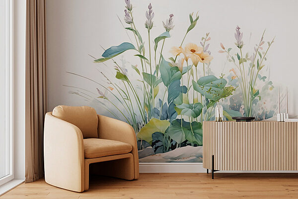 Pintura de flores y plantas Fotomurales Pintura de flores y plantas