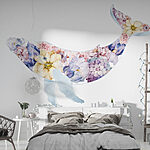 Fotomurales Ballena con flores