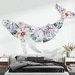 Fotomurales Ballena con flores