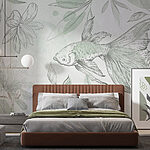 Fotomurales Peces y plantas en una pared