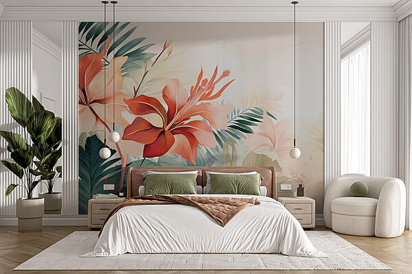 Vibrante arreglo floral tropical Fotomurales Vibrante arreglo floral tropical