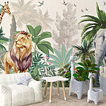 Fotomurales Papel pintado con animales y pájaros