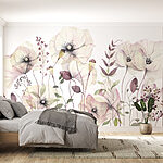 Fotomurales Flores suaves en suaves tonos pastel.