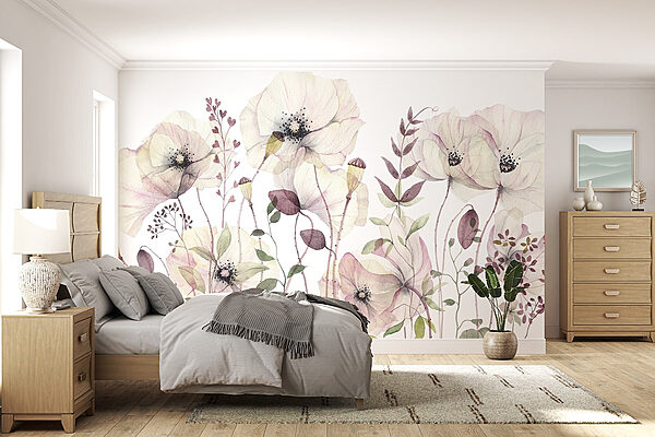Flores suaves en suaves tonos pastel Fotomurales Flores suaves en suaves tonos pastel