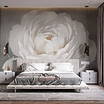 Fotomurales Flor blanca con hojas