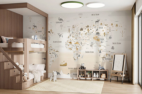 Fotomurales Fotomurales Mapa del mundo (SKU: w03410v1)