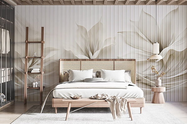 Fotomurales Elegante diseño floral de líneas fluidas