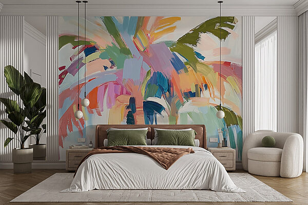Pintura de una palmera Fotomurales Pintura de una palmera