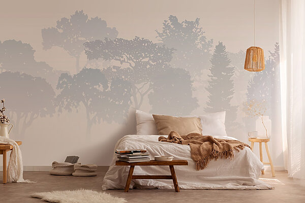Fotomurales Grupo de árboles en la niebla