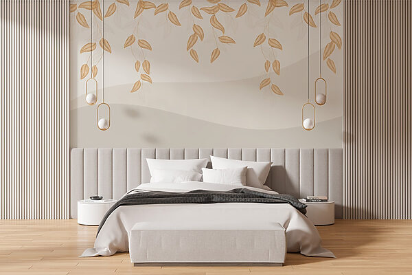 Fotomurales Follaje sereno sobre fondo claro