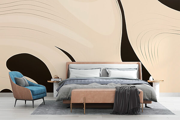 Fotomurales Motivo arremolinado en blanco y negro