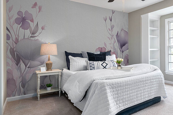 Fotomurales Pintura de flores sobre una superficie blanca