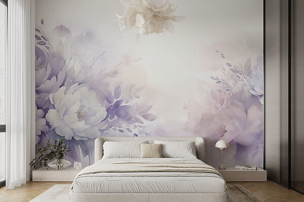 Fotomurales Pintura de flores y hojas