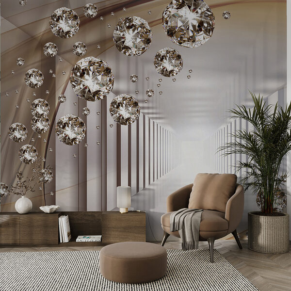 Fotomurales Gemas flotando en un túnel sin fin