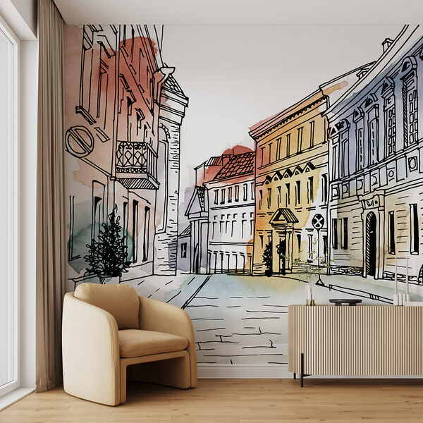 Dibujo de un edificio Fotomurales Dibujo de un edificio