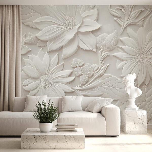 Fotomurales Intrincado diseño floral en relieve