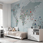 Fotomurales Mapa de australia con banderas
