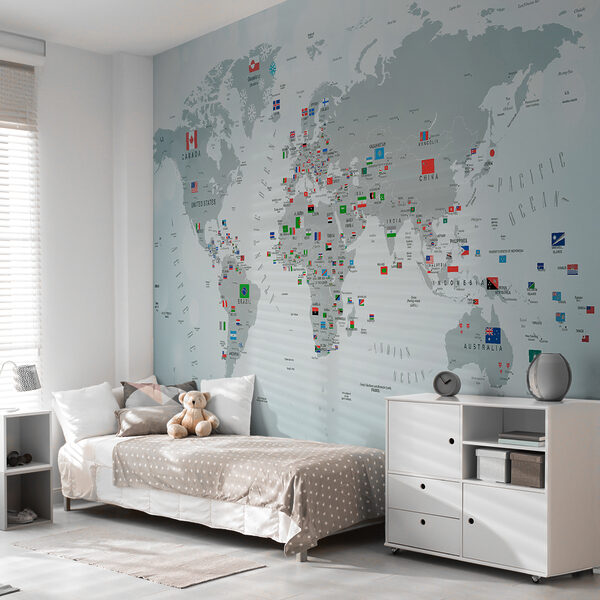 Fotomurales Mapa de australia con banderas