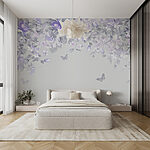 Fotomurales Sueños florales con suaves mariposas