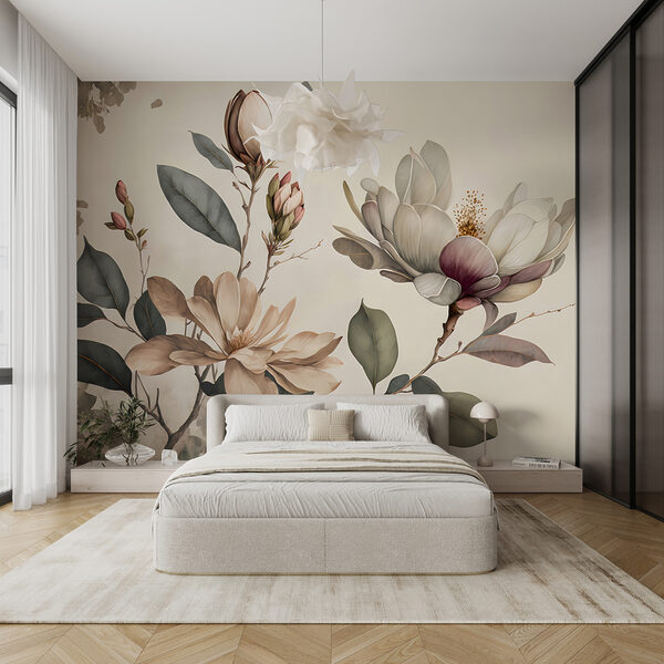 Fotomurales La magnolia florece con graciosa elegancia