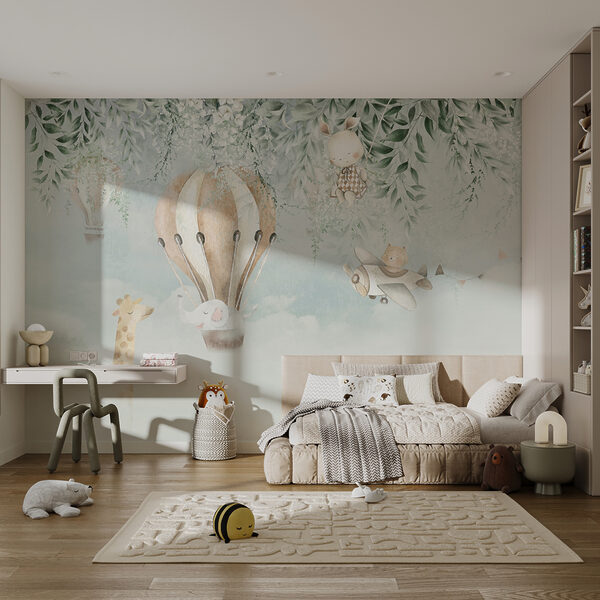 Fotomurales Fotomurales Pintura de un conejo en un columpio (SKU: u95429)