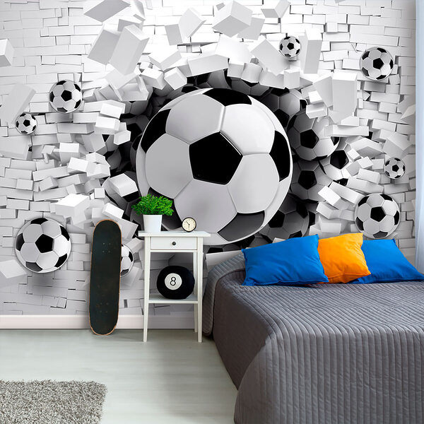 Balón de fútbol blanco y negro Fotomurales Balón de fútbol blanco y negro