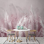 Fotomurales Elegante motivo de hojas de palmera en tonos pastel