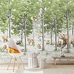 Fotomurales Grupo de animales en un bosque