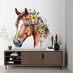Fotomurales Caballo adornado con flores vibrantes