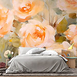Fotomurales Pintura de flores sobre una superficie blanca
