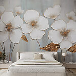 Fotomurales Serenas ilustraciones florales en colores suaves