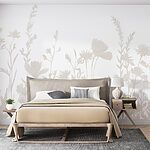 Fotomurales Fondo blanco con flores