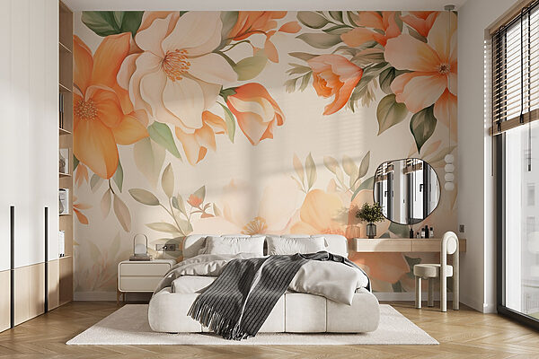 Belleza floral en tonos pastel Fotomurales Belleza floral en tonos pastel