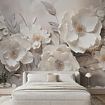 Fotomurales Flores blancas en una pared