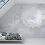 Fotomurales Flor blanca con hojas