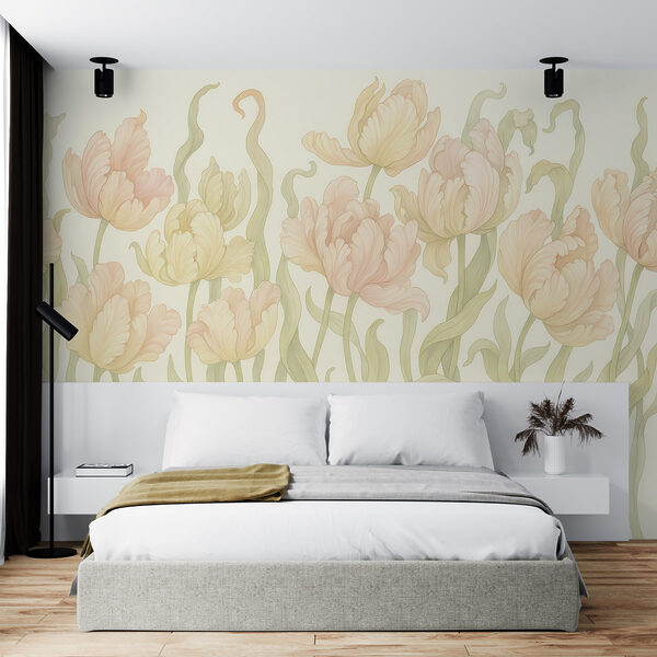 Fotomurales Delicados tulipanes en colores suaves