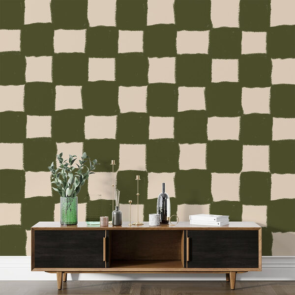 Diseño a cuadros verdes y blancos Fotomurales Diseño a cuadros verdes y blancos