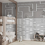 Fotomurales Juego de laberinto con personas de dibujos animados caminando por el suelo