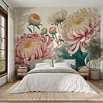Fotomurales Hermosas flores en suaves tonos pastel