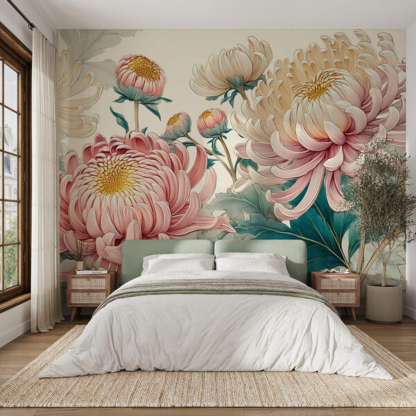 Hermosas flores en suaves tonos pastel Fotomurales Hermosas flores en suaves tonos pastel