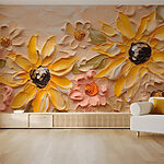 Fotomurales Pintura de flores en una pared