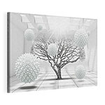 Cuadros Árbol con bolas blancas flotando en el aire