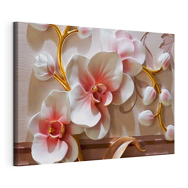 Cuadros Una orquídea florece con delicados pétalos rosas