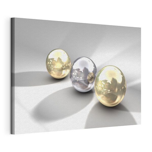 Cuadros Cuadros Esferas metálicas brillantes que reflejan la luz (SKU: s04617)