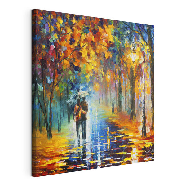 Cuadros Cuadros Cuadro de una pareja paseando bajo la lluvia (SKU: s15186)